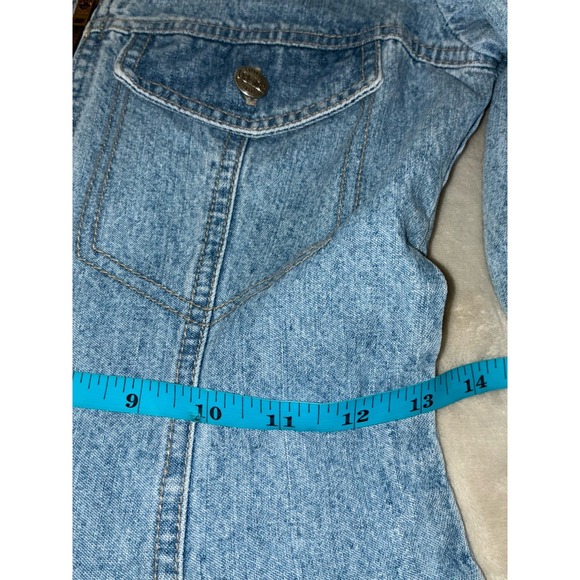 Vintage‎ Z Cavaricci Denim Dress 4 Blue Jean Long Sleeve Mini Retro USA 80s - Picture 9 of 10